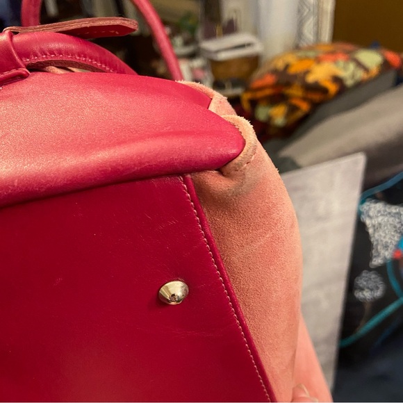 Stunning Vintage Philosophy By Alberta Ferretti Pink Leather & Suede Handbag - Picture 7 of 11